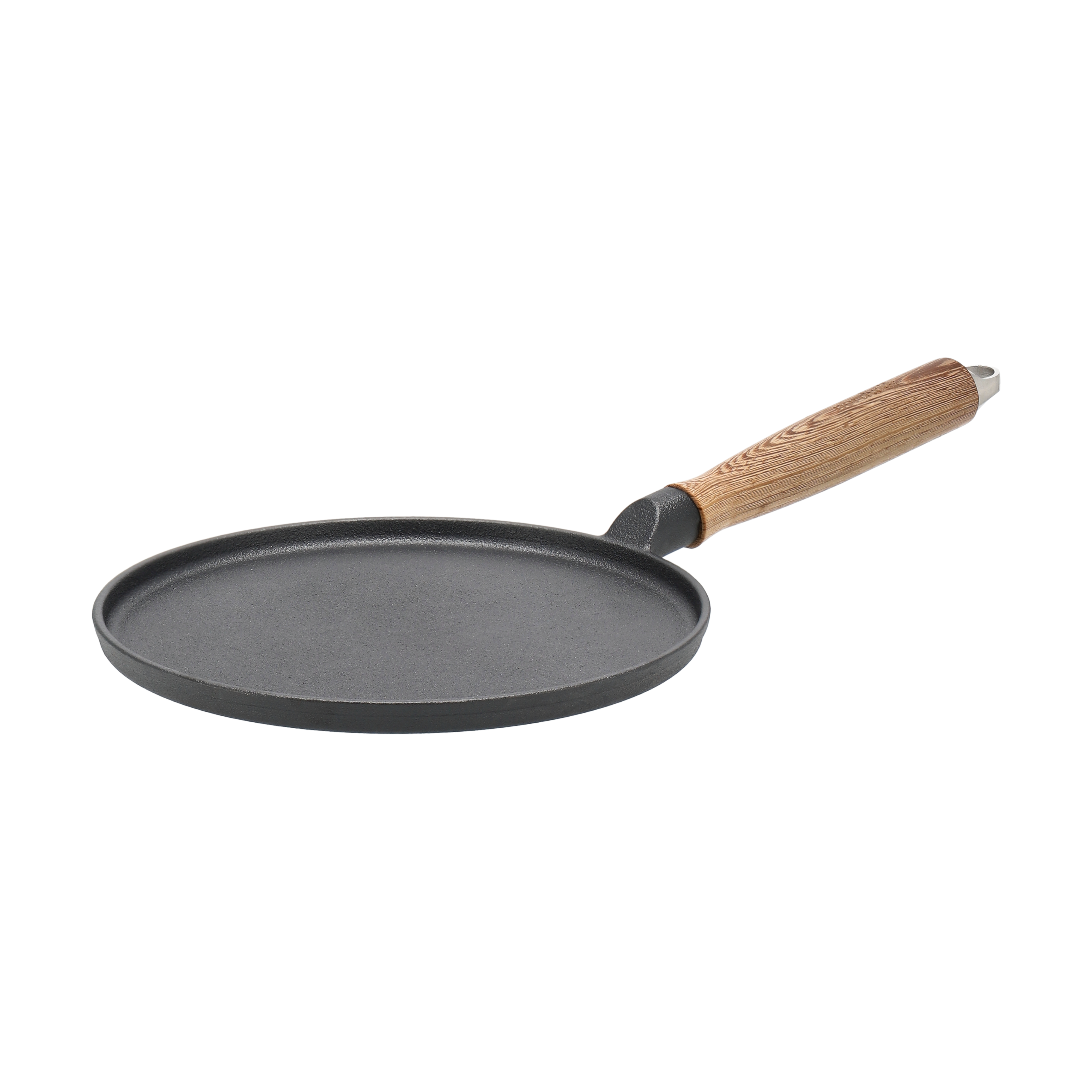Nordwik cast iron pancake pan with wooden handle