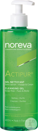 Noreva Actipur Skin Cleansing Gel Sensitive Skin With Imperfections Pump Bottle 400ml