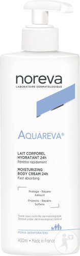 Noreva Aquareva Moisturizing Body Milk 24H Dry Skin Pump Bottle 400ml