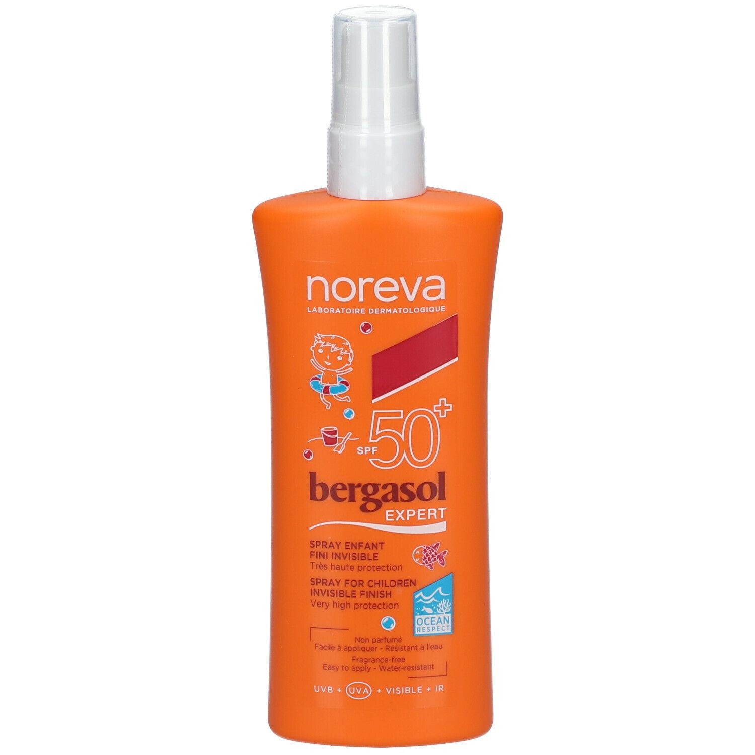 noreva Bergasol EXPERT sun protection spray for children transparent finish SPF 50+ 125 ml