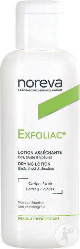 Noreva Exfoliac Drying Lotion Back Chest Shoulders Impure Skin Bottle 125ml