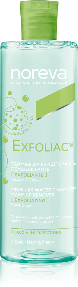 Noreva Exfoliac Micellar Water Cleanser cleansing micellar water with a peeling effect