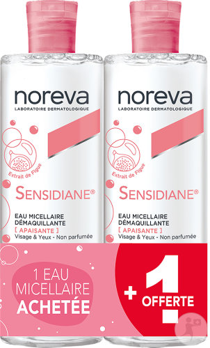 Noreva Sensidiane Micellar Cleansing Water Face And Eyes Bottles 2x400ml