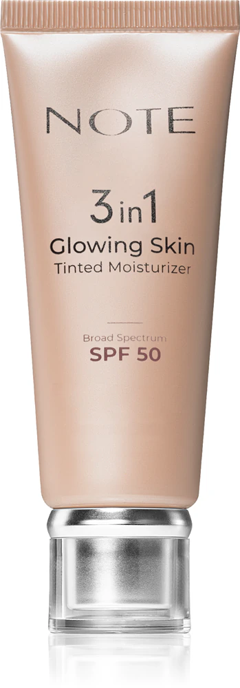 Note Cosmetique 3 in 1 Glowing Skin tinted moisturizer for facial skin rejuvenation