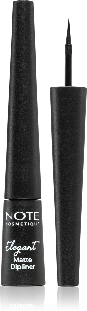 Note Cosmetique Elegant Matte Dipliner Liquid eyeliner with a matte finish Farbton 01 Coal Black 2,5 ml