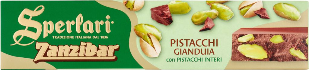 Nougat Zanzibar Pistacchi Gianduia con Pistacchi Interi 200g - Sperlari