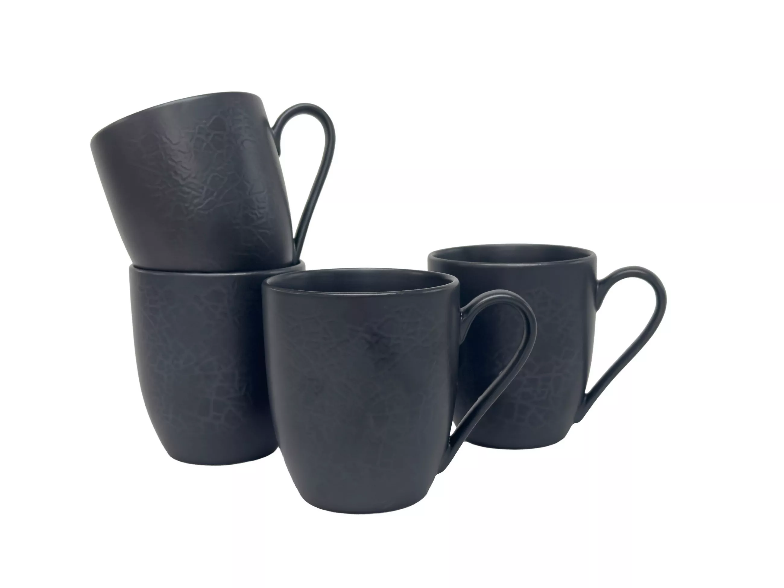 Novel Coffee Mug Set Mika Black 4-piece