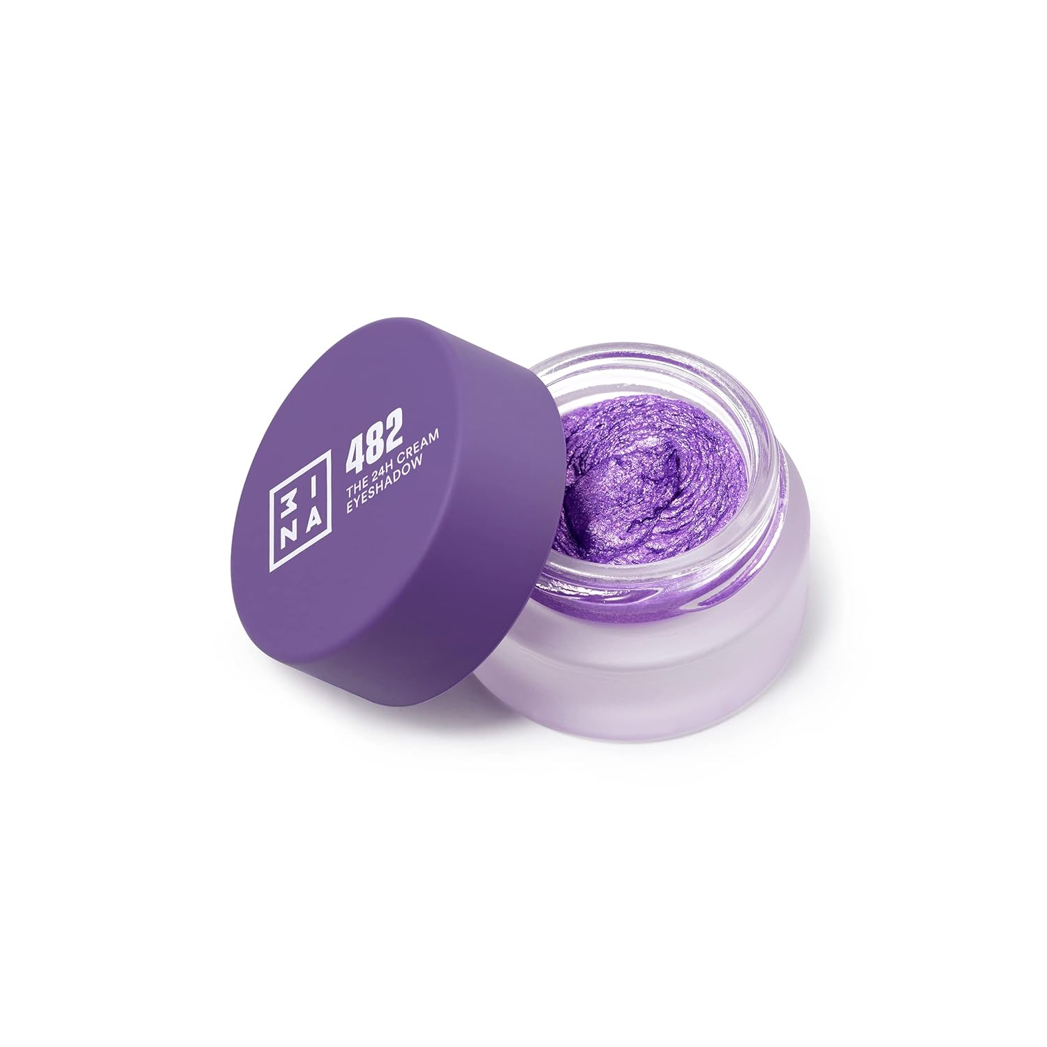 3ina makeup - Vegan - The 24H Cream Eyeshadow 482 - Purple - Waterproof - Longwear Eyeshadow Glitter - Cream Eye Shadow - Creamy Texture - Full Color - Matte and Shimmering - Cruelty Free