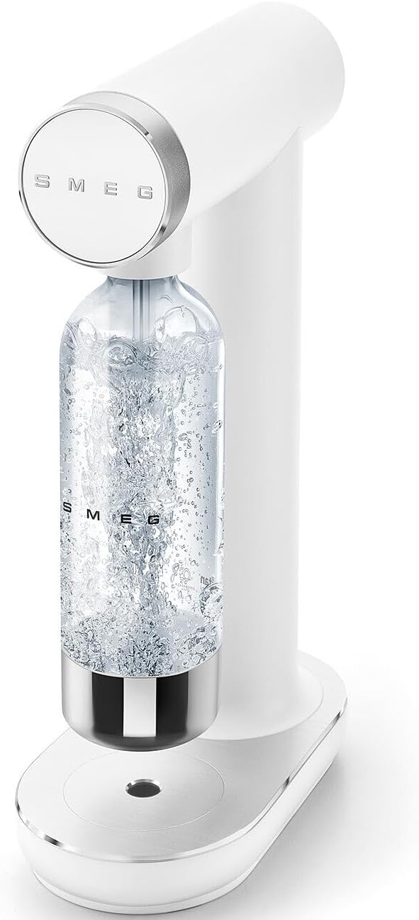 Smeg SKC01WHM 800ml Matt White Soda Maker Non Slip Feet Space Saving Design