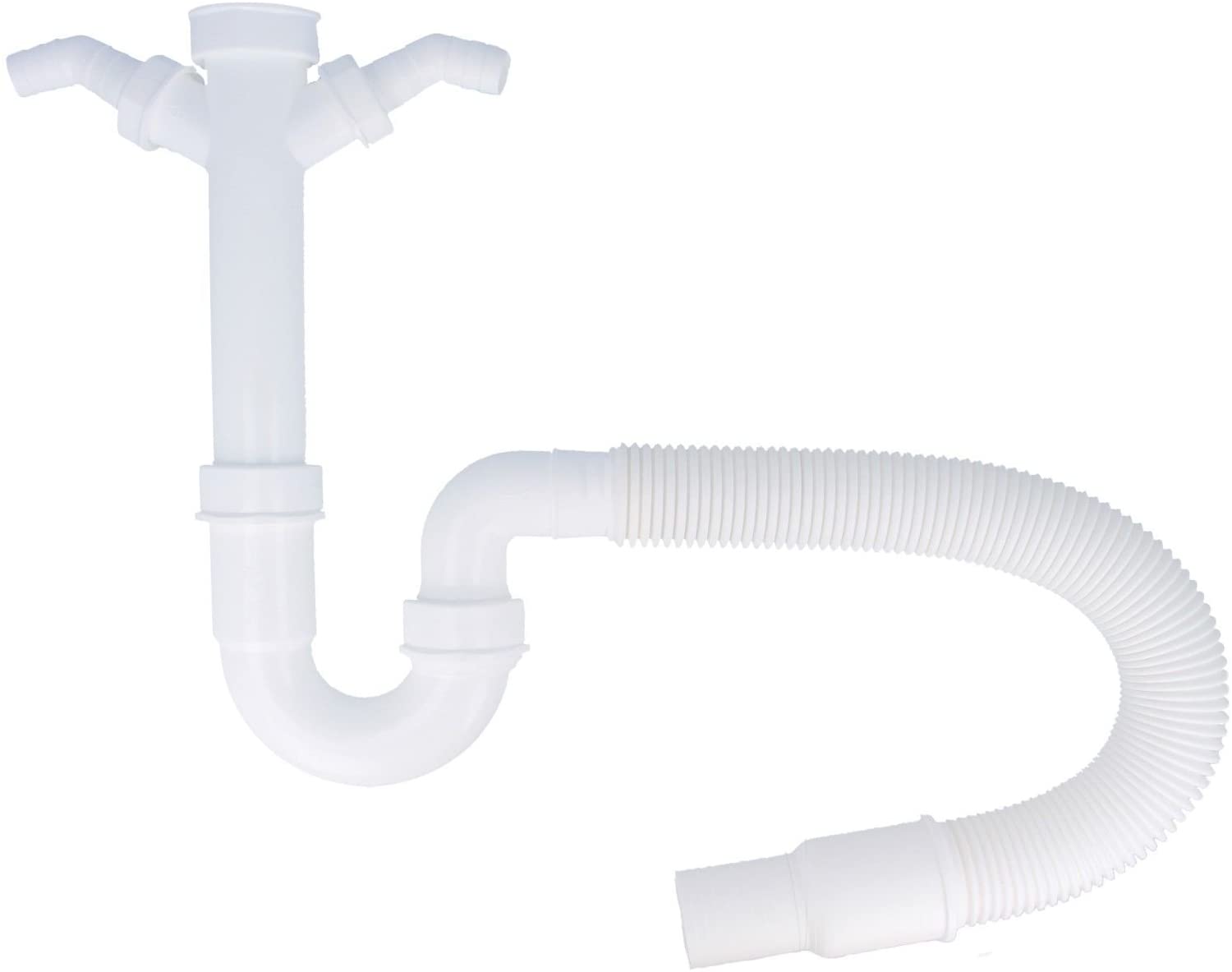 tecuro 1 1/2 Inch Sink Siphon Flexible Shortenable Drain Hose DN40/50 Odour Trap Drain Fitting Kitchen