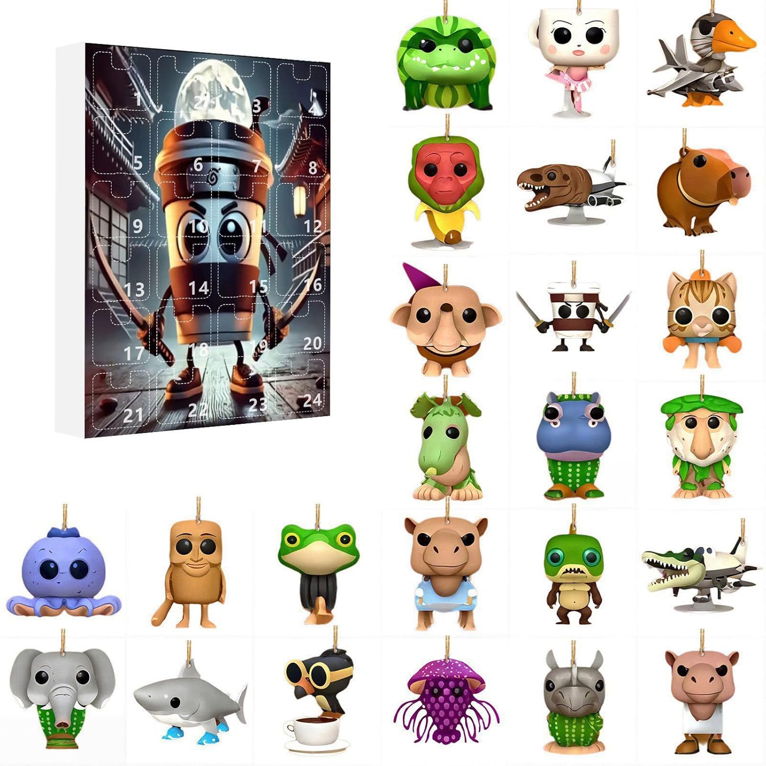 YiLianDa Tung Tung Tung Sahur Advent Calendar - 24 Days Countdown Calendar with Tralalero Tralala, Tung Tung Tung Sahur, Bombardino Crocodilo & Brr Patapim Figure - Gift Idea for Children & Fans