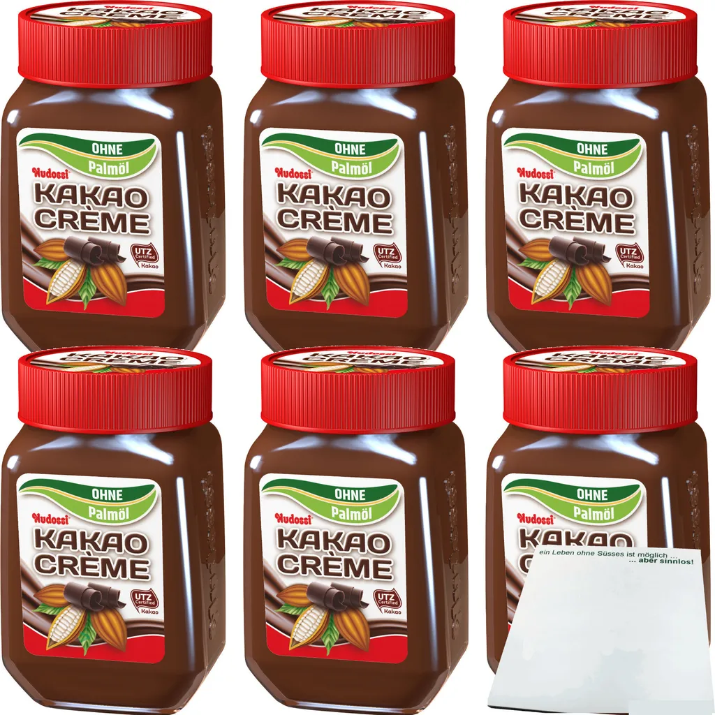 Nudossi Cocoa Cream without Palm Oil 6-pack (6x300g jar) + usy Block
