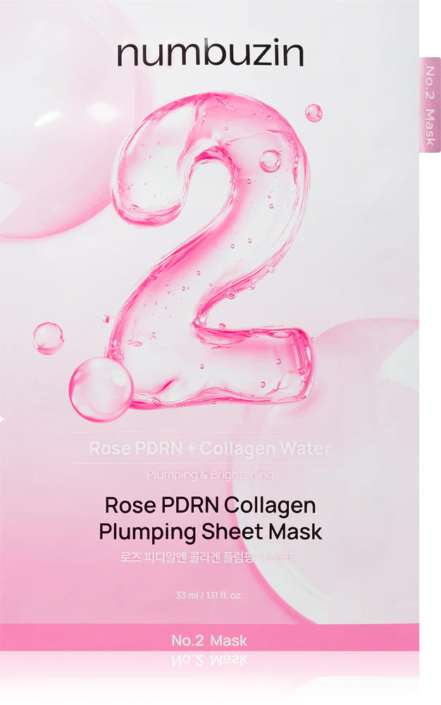 Numbuzin No. 2 Rose PDRN Collagen Plumping Sheet Mask: Moisturizing sheet mask for facial skin rejuvenation