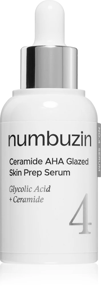 Numbuzin No. 4 Ceramide AHA Glazed Skin Prep Serum: Moisturizing skin serum with exfoliating effect, 30 ml