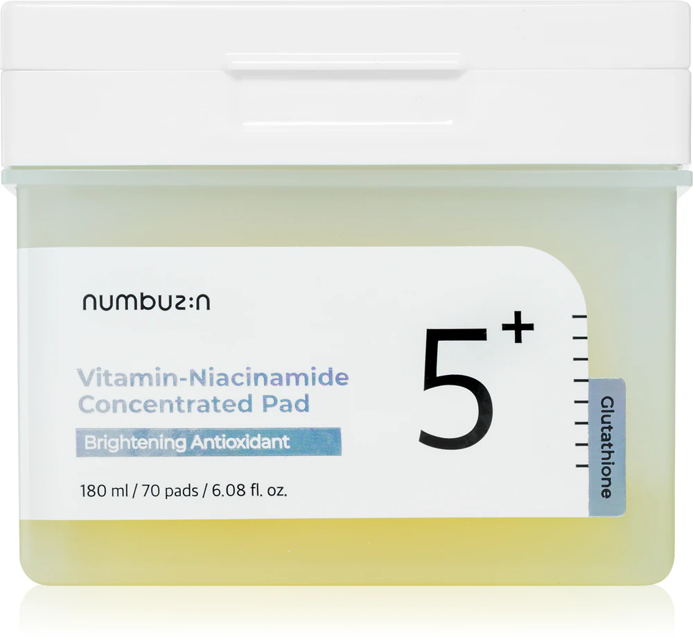 Numbuzin No. 5 Glutathione Vitamin Concentrated Toner Pad toning pads for hydrated and radiant skin