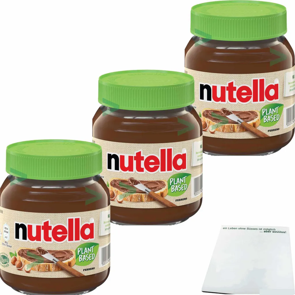 nutella plant based vegan 3 pack (3x350g jar) + usy block