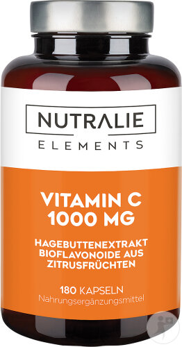 Restaxil Nutralie Vitamin C 1000mg with Rosehip for Fatigue and Immune System Support, 180 Capsules