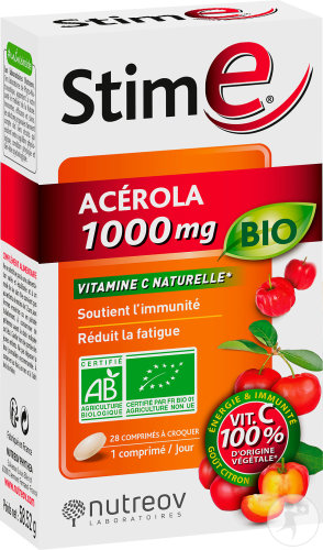 Nutreov Stim E Acerola 1000mg Organic 28 Chewable Tablets