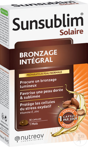 Nutreov Sunsublim Integral Tanning Complete Tanning With Argan Oil 30 Capsules