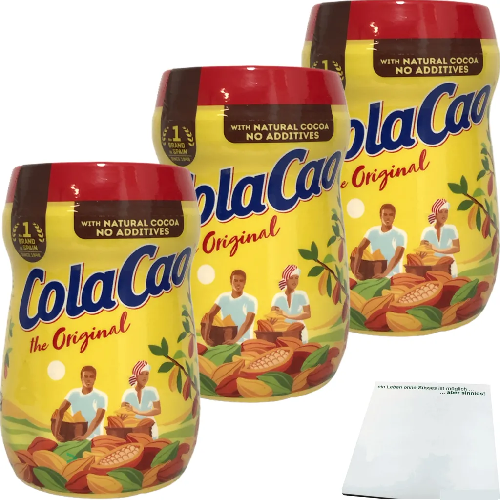 Nutrexpa cocoa powder "Cola Cao Original" pack of 3 (3x 390g) + usy block