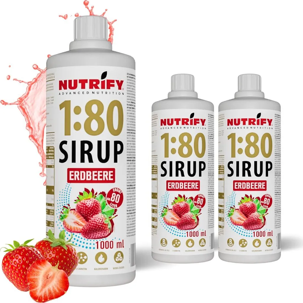 TSI Consumer Goods NUTRIFY Vital Drink Syrup 1:80 Strawberry 12 x 1L Sports Drink Concentrate 12000 ml