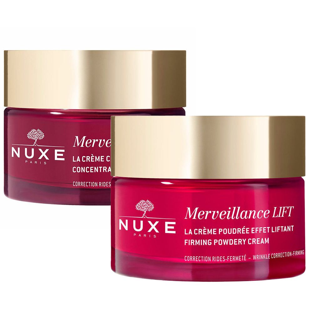 NUXE Merveillance® LIFT firming anti-aging night care with lifting effect + firming anti-aging facial care for combination skin 2x50 ml