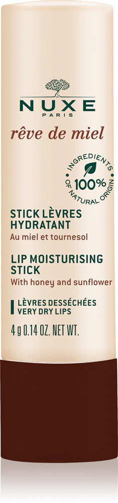 Nuxe Rêve de Miel lip balm in the shape of a stick