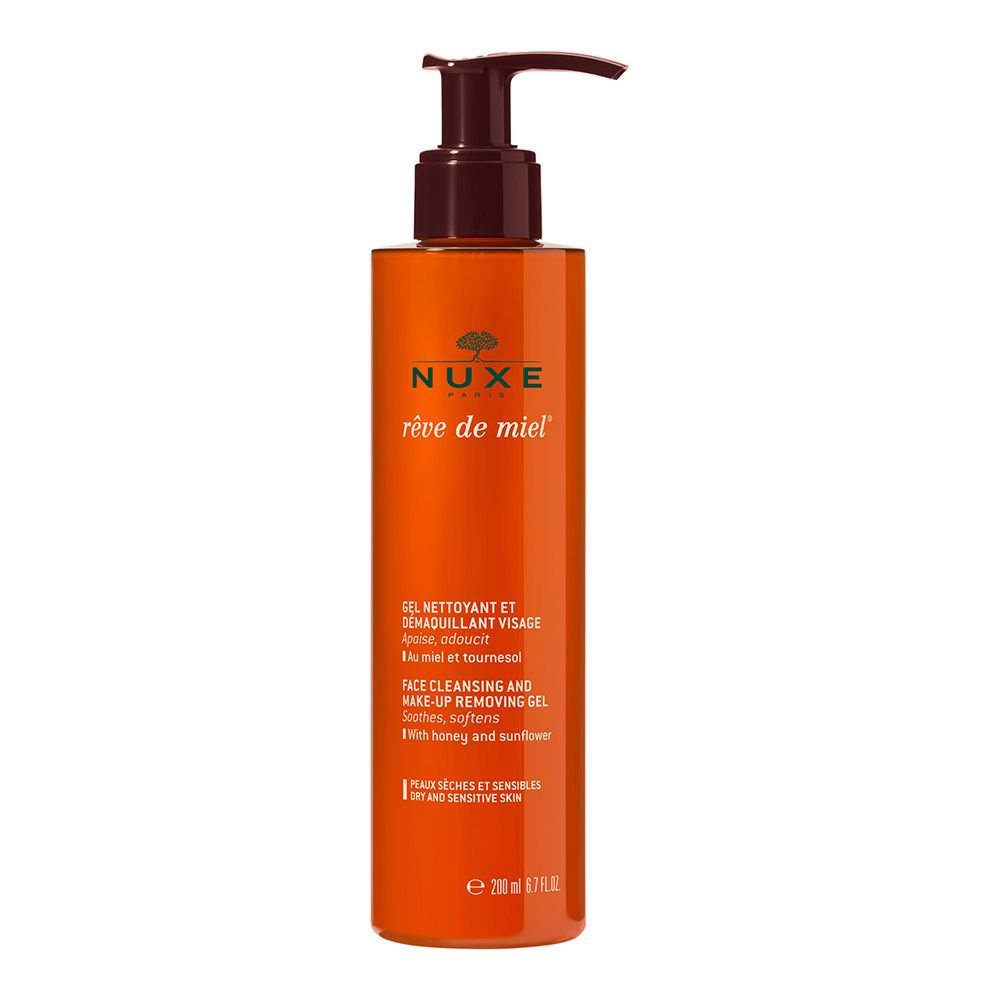 NUXE Rêve de Miel®  sanftes Gesichtsreinigungsgel und Make-up Entferner bei trockener, empfindlicher Haut 200 ml