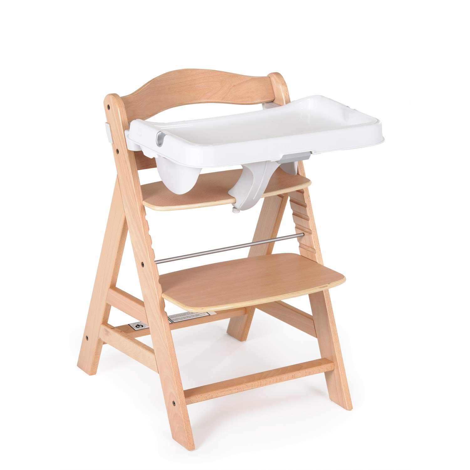 Hauck Alpha Tray 3-in-1 Set, Depth-Adjustable Dining Board with Removable Tray, Compatible with Growing Hauck Wooden Highchairs Alpha+ & Beta+, with Cup Recess and Raised Rim.