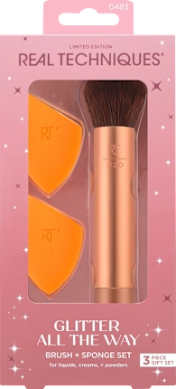Real Techniques Brush & make-up sponge set 3 pieces Glitter All The Way, 1 pc
