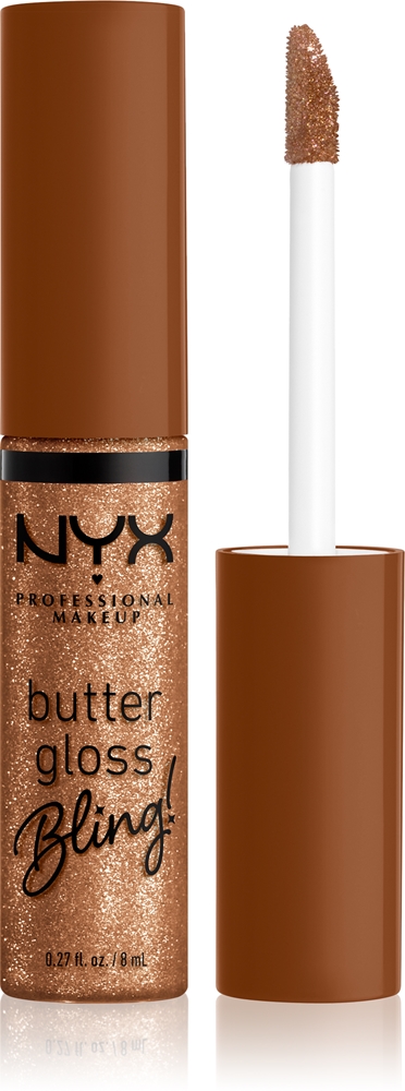 NYX Professional Makeup Butter Gloss Bling Glitter lip gloss Farbton 04 Pay Me In Gold 8 ml