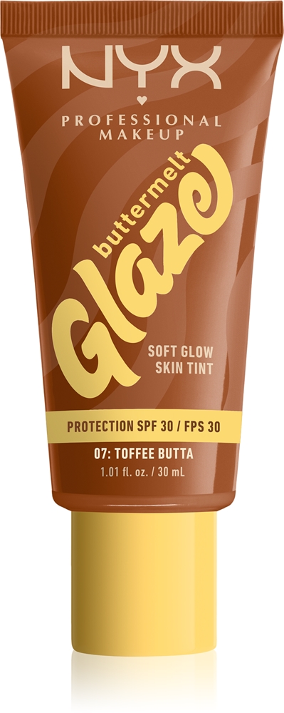 NYX Professional Makeup Buttermelt Glaze Brightening Tint Fluid SPF 30, 07 toffee Butta 30 ml Farbton 07 toffee Butta 30 ml
