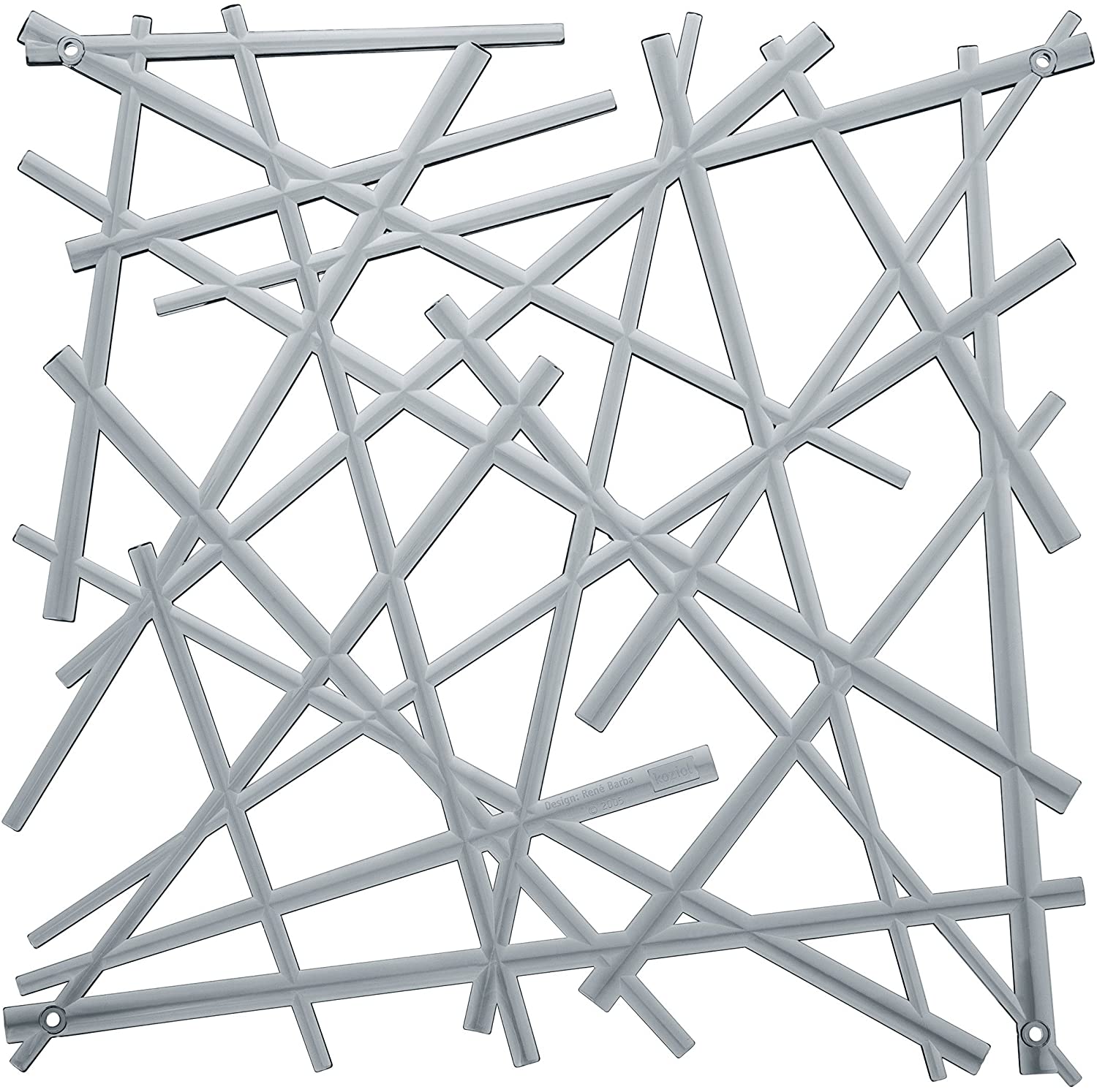 koziol Stixx Room Divider Plastic Transparent Anthracite 0.4 x 27.2 x 27.2 