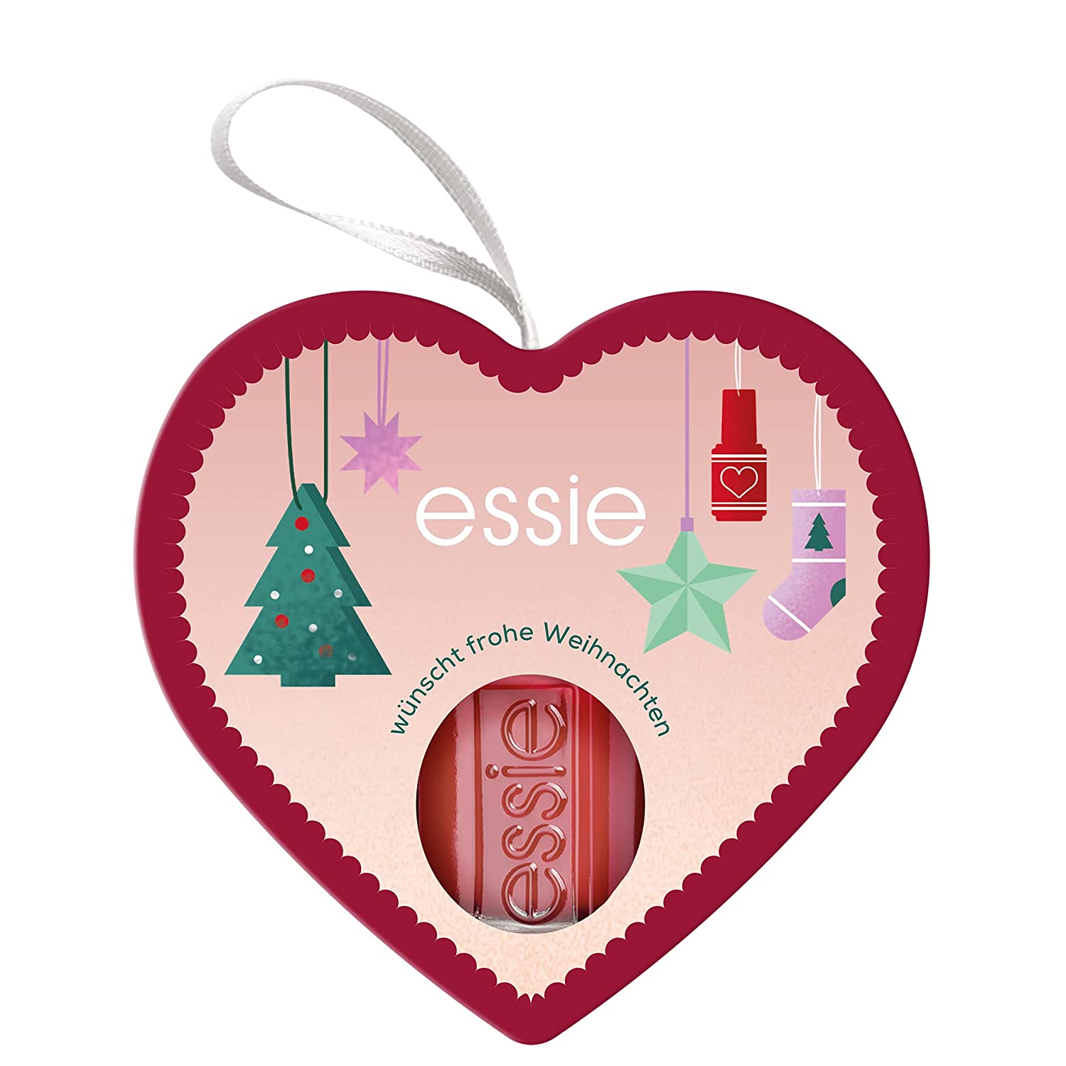 essie Nail Polish Gift for Christmas Heart Nail Polish with Colour Intense Nails #427 maki me happy (Red) 1 x 13.5 ml, ‎mono
