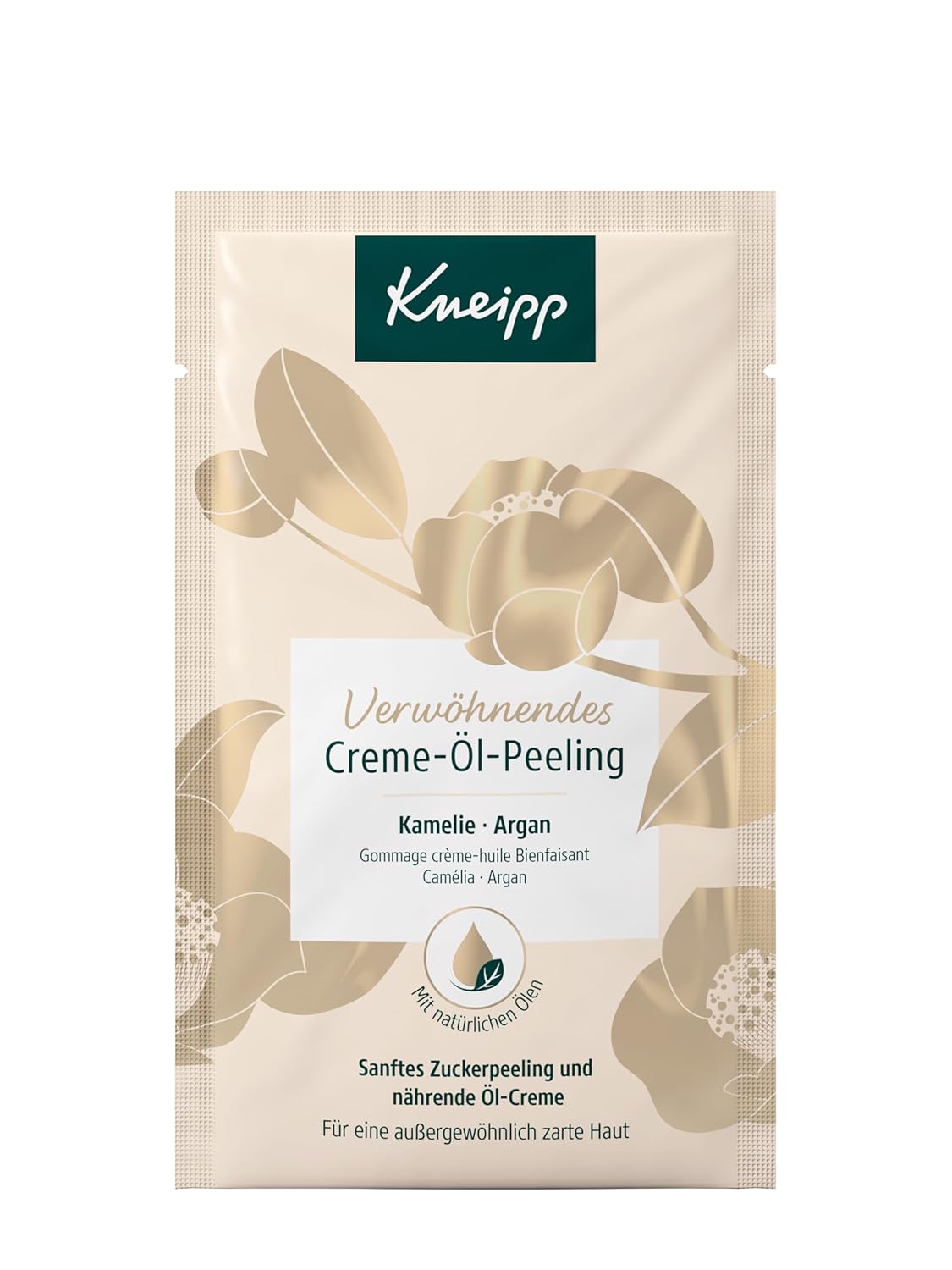 Kneipp Pampering Cream Oil Scrub - Body Scrub with Precious Argan Oil and Fine Sugar Crystals - Single Use 40 ml