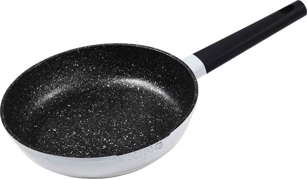 20cm diameter frying pan, approx. 5cm high, KING® SHINE GREY, made of cast aluminum with ceramic coating. Interior: FUSION TI / Color: Grey