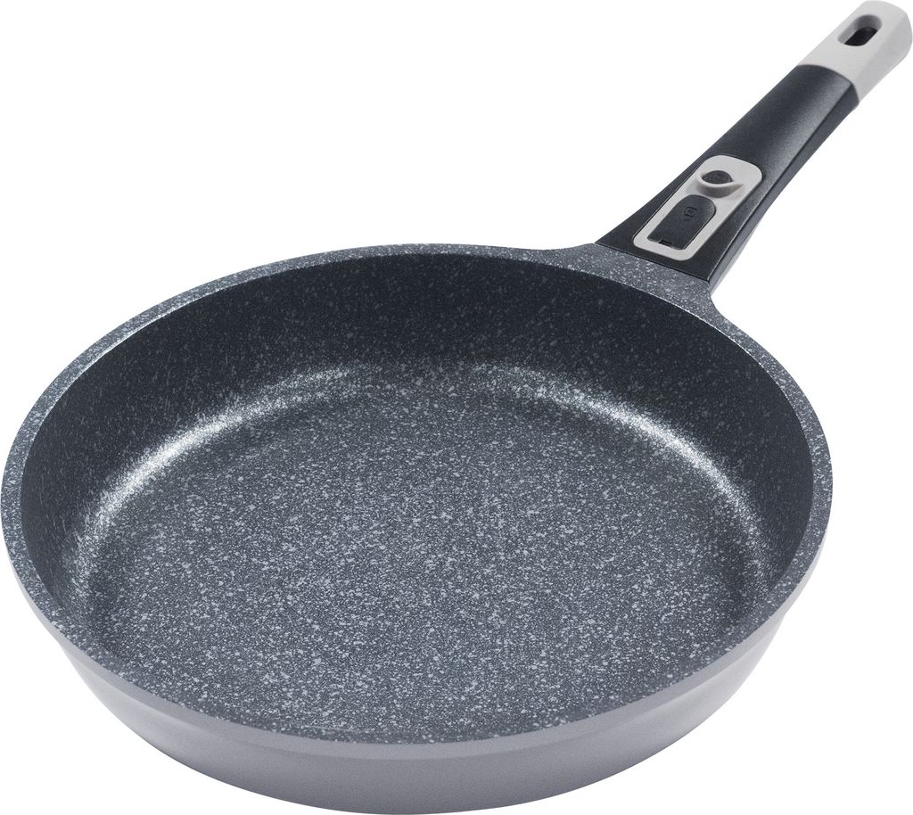 Ø20cm shallow frying pan / approx. 4.5cm high KING® Click-Grip cast aluminum with reinforced coating: MOONSCAPE / removable pan handle / grey