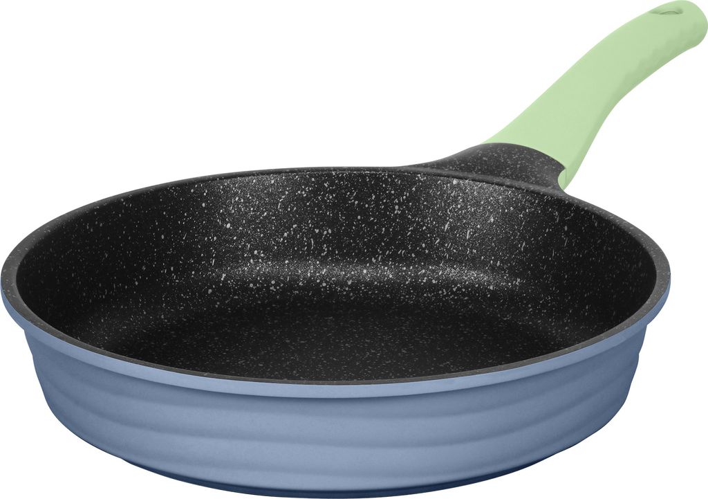 Ø28cm frying pan, flat / approx. 6cm high, KING® NEW-WAVE cast aluminum with ceramic coating, interior: FUSION TI