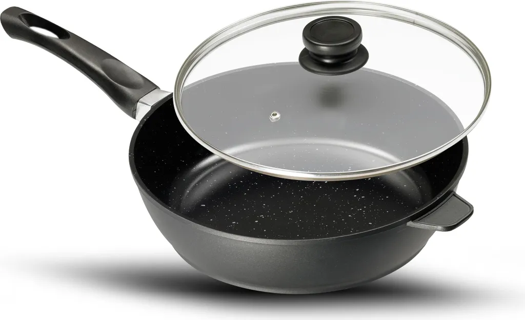 Ø28cm frying pan KING® CERAMIC cast aluminum with durable ceramic coating inside / incl. glass lid with steam vent