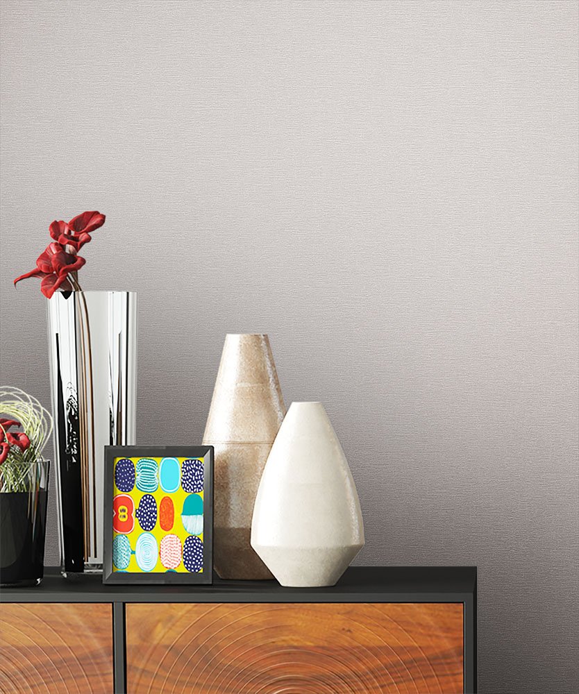 Newroom Design Newroom Grey Non-Woven Wallpaper With Metallic Modern Wallpaper – Natural F