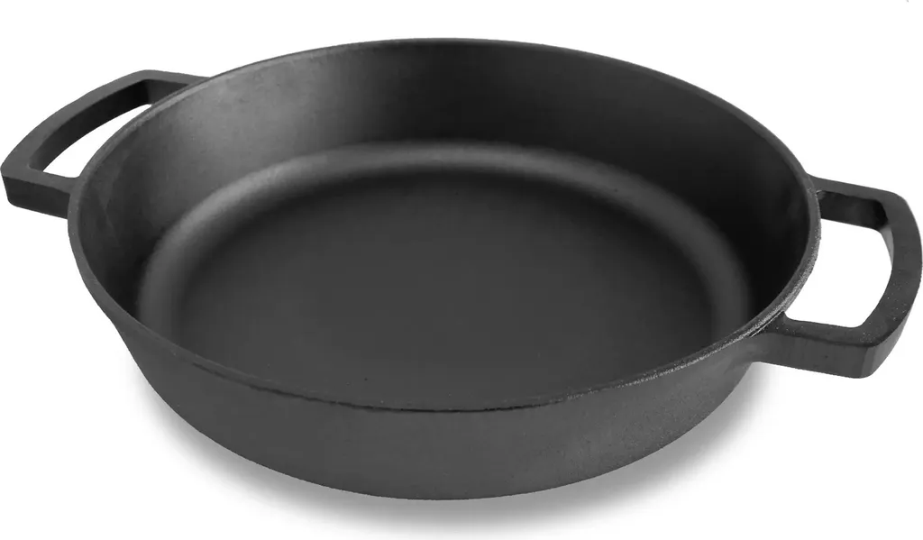 BRIZOLL Ø34cm Cast iron pan, cast iron roaster, casserole dish, two handles, serving pan