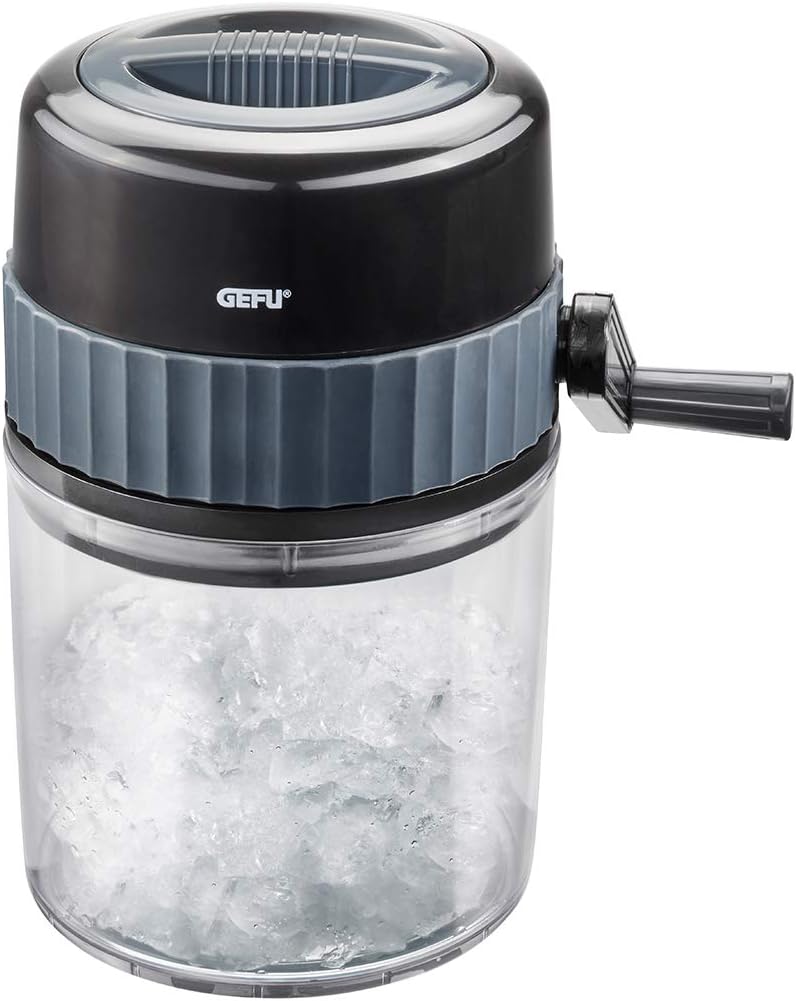 GEFU Ice Crusher SLUSH | Ice Crusher with Stainless Steel Blades for Cocktails & Fruits | Manual, non-slip, 750 ml volume, easy crank operation