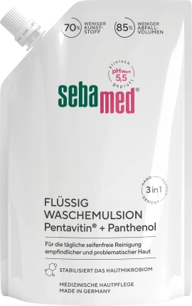 sebamed Liquid washing emulsion, soap-free refill pack, 400 ml