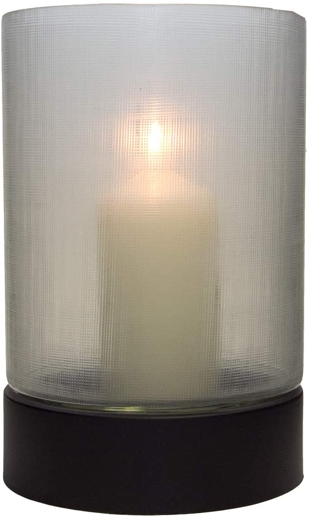 Varia Living Jana lantern made of glass satined and metal in black. Candle holder in a modern with matt glass cylinder Candlestick or flower vase and decorative object in one.