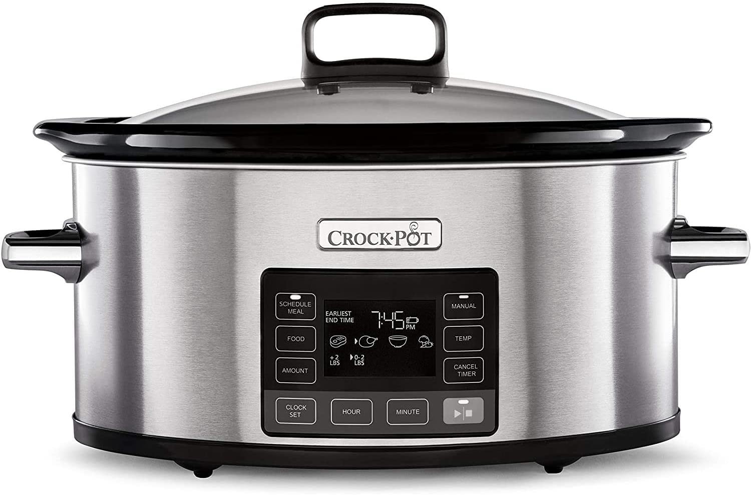 Crockpot TimeSelect Digital Slow Cooker | Programmable Digital Display | 5.6L (7+ People) | Keep Warm Function | Energy Efficient | Stainless Steel [CSC066]
