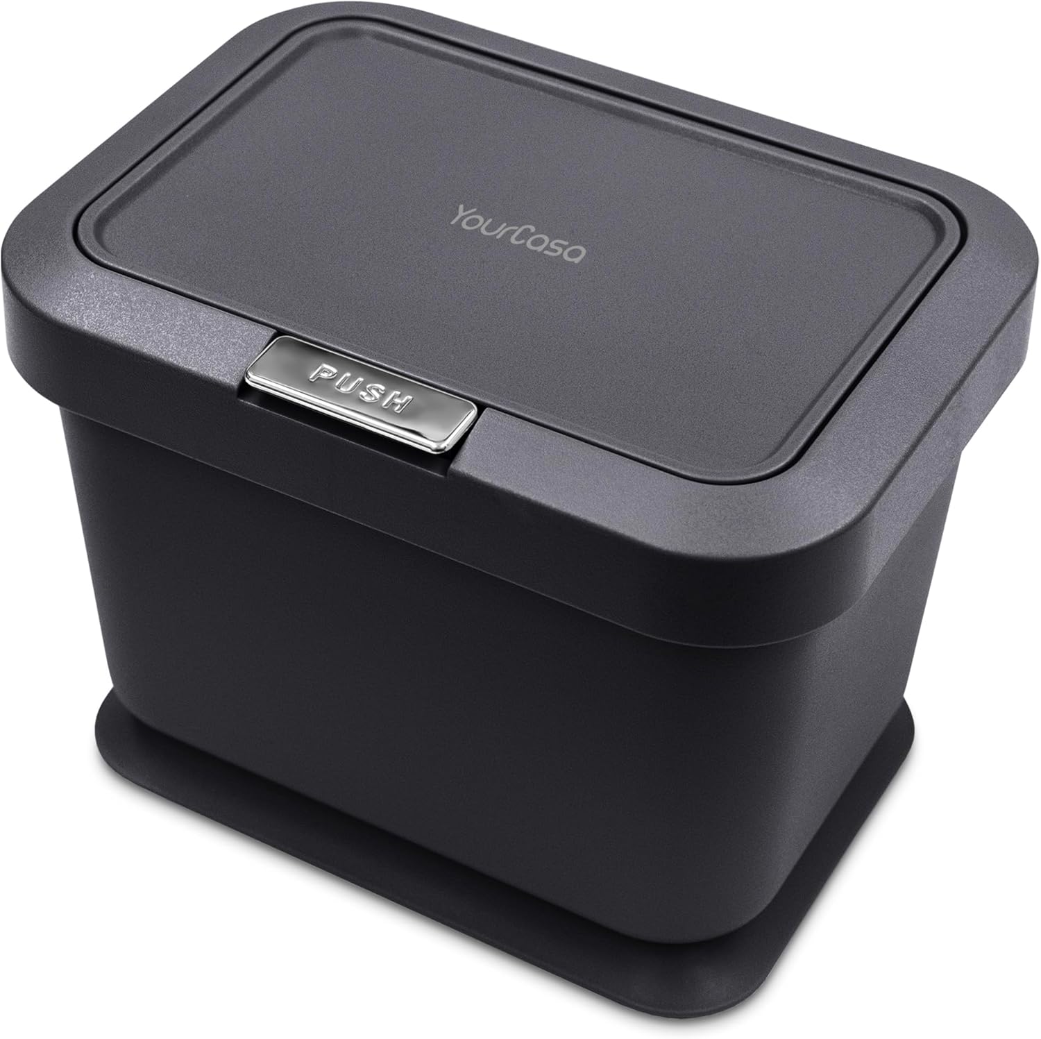 YourCasa Organic Kitchen Waste Bin, 5 L, Odor-Proof Organic Rubbish Bin with Lid and Push Button Mechanism, Compost Bin & Organic Waste Container, Small for Organic Waste (Anthracite)