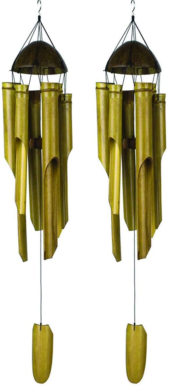 Vie Naturals Hand Made Bamboo Wind Chimes Small 25Cm Total Height 60Cm (Set