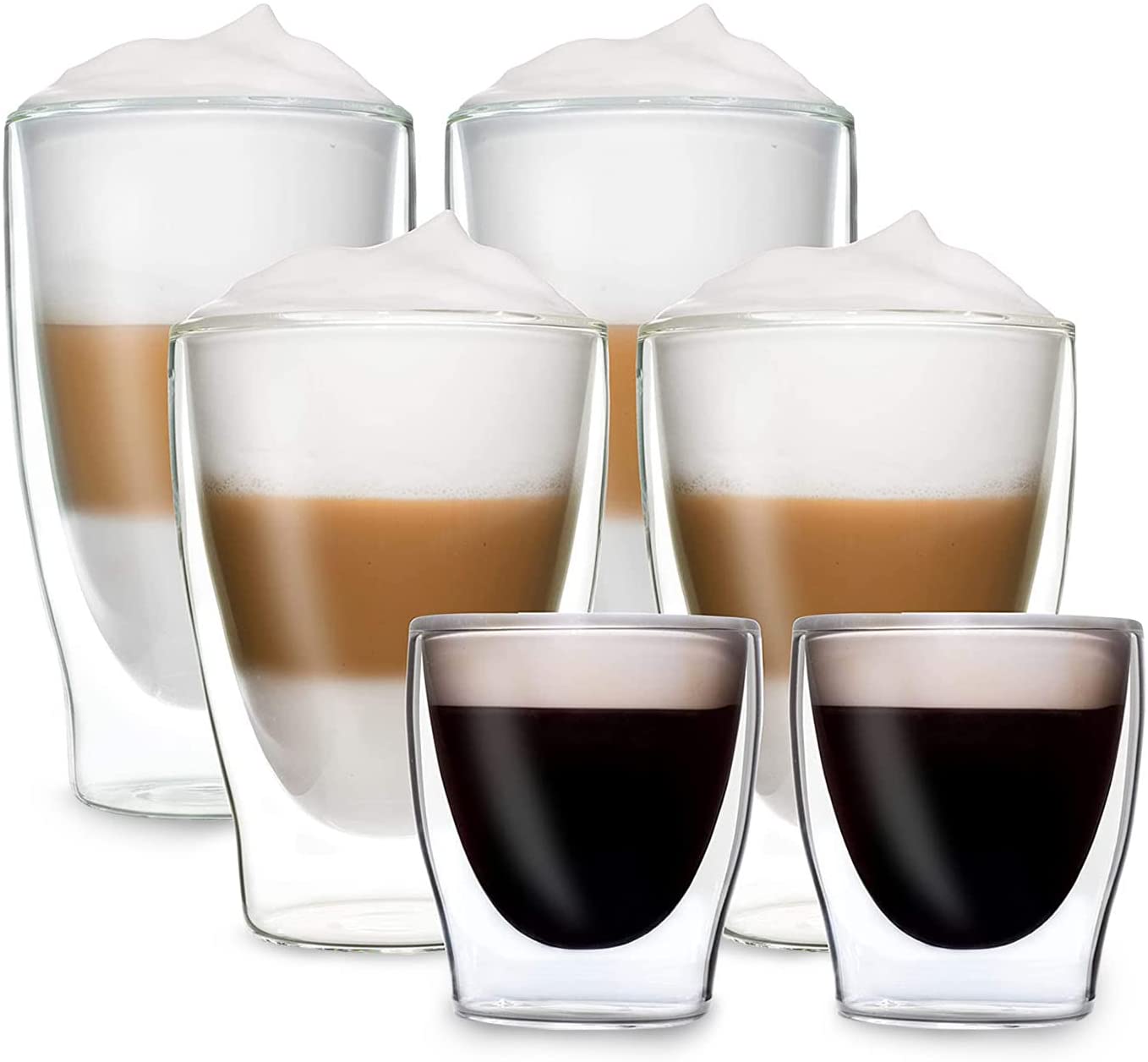 DUOS Feelino Double-Walled Thermal Tea Glasses / Coffee Glasses with Floating Effect Keeps Drinks Warmer for Longer and Cold Cold for Longer