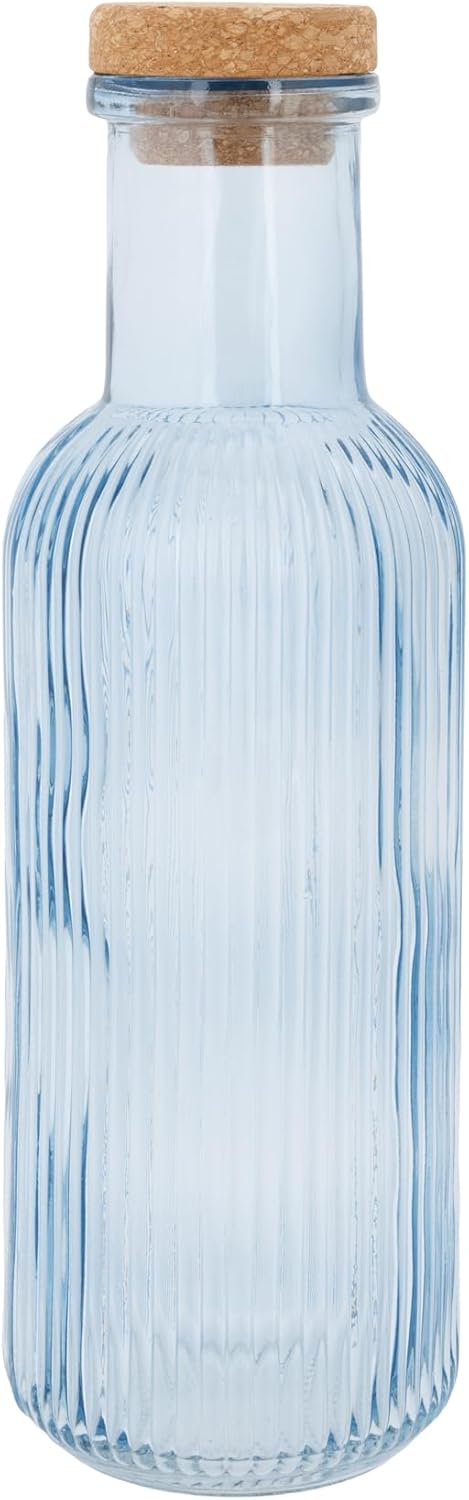 Cozy & Trendy Raya Glass Bottle, Blue, 1 Liter