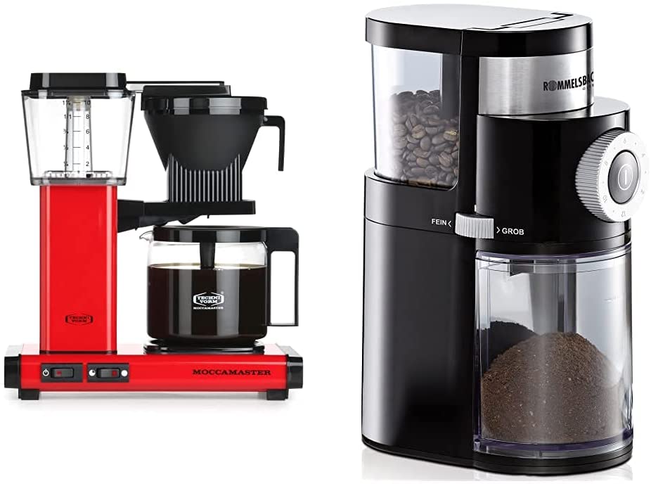 Moccamaster Filter Coffee Machine KBG Select, 1.25 Litres, 1520 W, Red & Ro